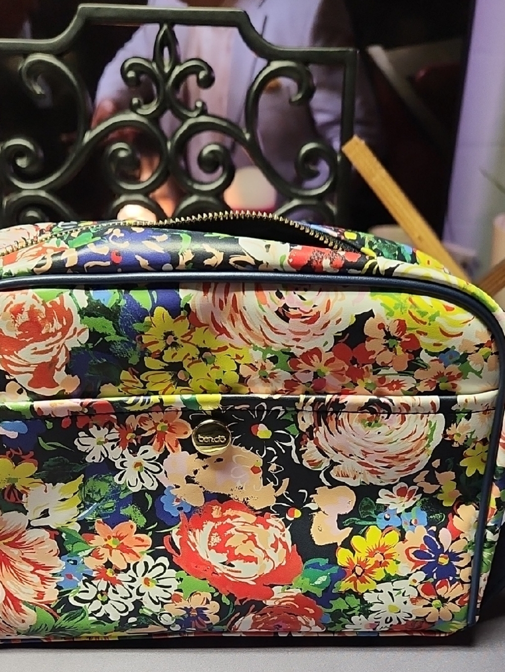 Floral Print Cosmetic Bag - Multicolor